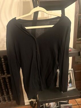 Classic Black Button-Up Cardigan